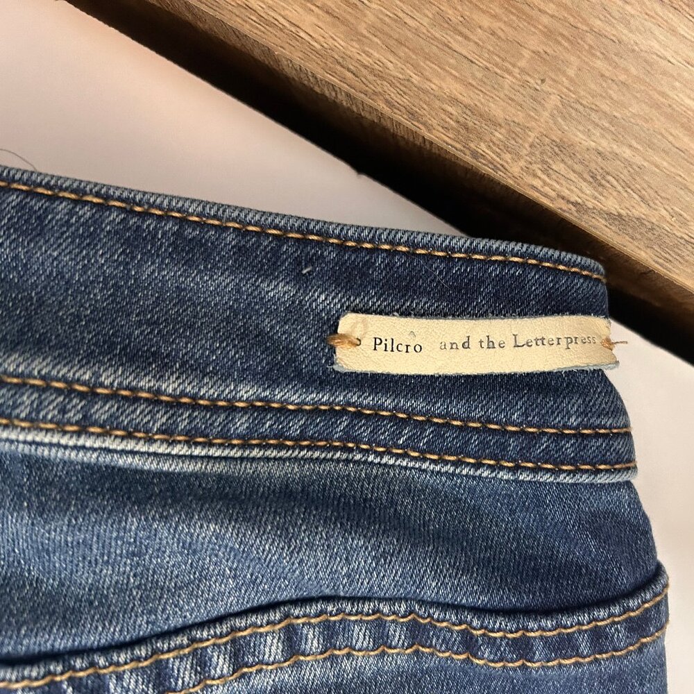 Pilcro and the Letterpress Anthropologie Flare Jeans - Sz 25 High-Rise Side-zip - Picture 10 of 11